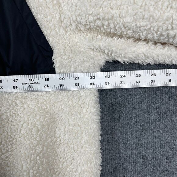 UGG Women's Niko Sherpa Sweatshirt Medium Cream Black Cozy Pullover Crewneck - Picture 9 of 12